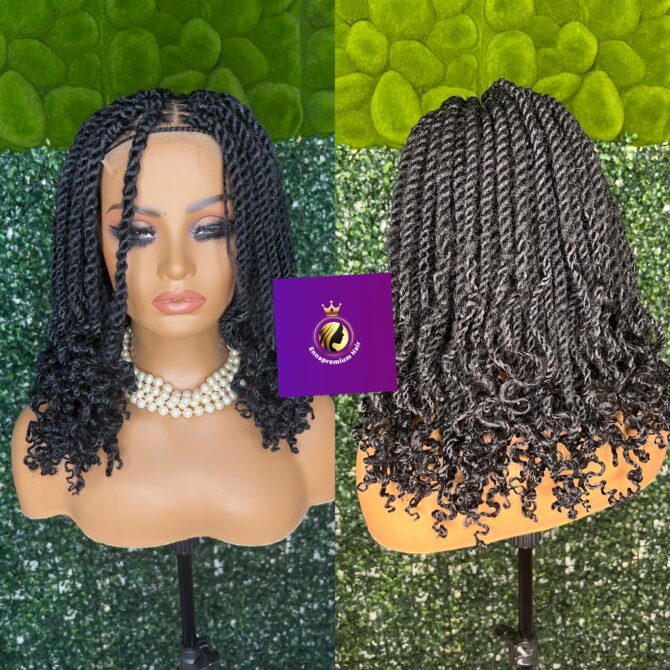 kinky twist, closure twist, braids wig