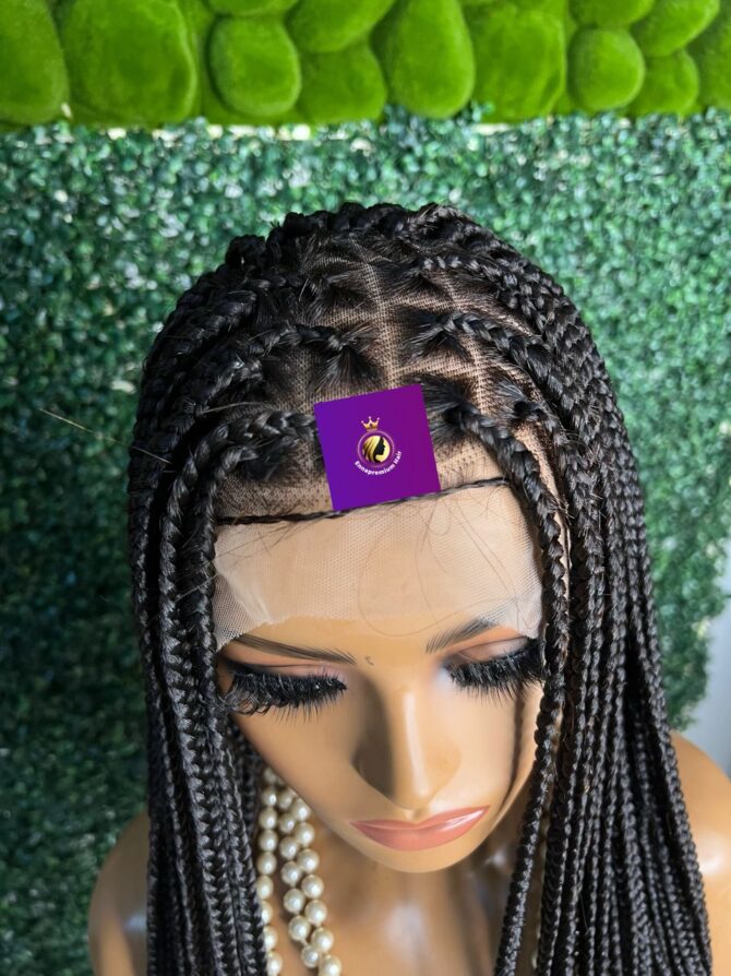 braided wig, knotless braids