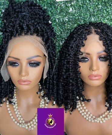 messy braids curly hair, distress braids, distress knotless braids , curly braids wig