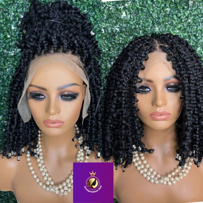 messy braids curly hair, distress braids, distress knotless braids , curly braids wig