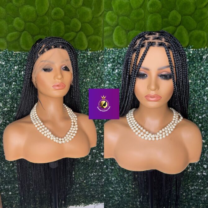 knotless box braids, space out braids, full lace braids