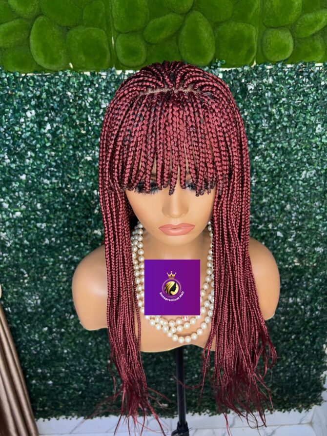 bangs box braids