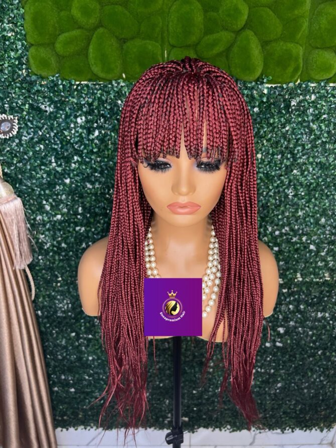 bangs box braids